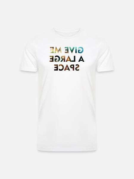Cosmic Galaxy Mirror Text - Men’s Tri-Blend Organic T-Shirt - white