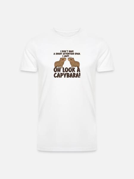 Capybara zoo animal design - Men’s Tri-Blend Organic T-Shirt - white