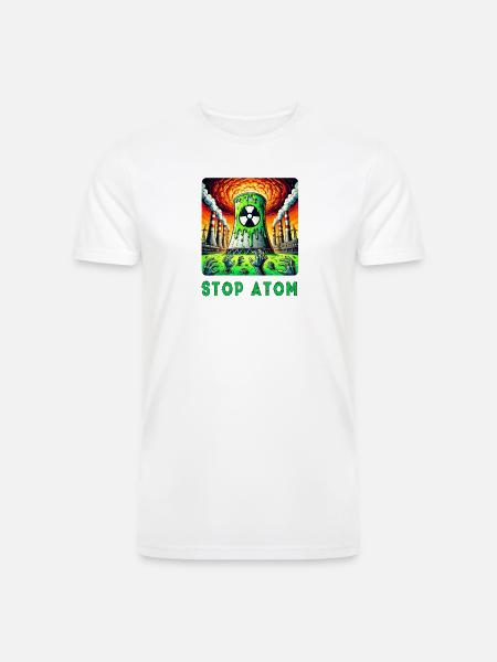Stop Atom - Radioactive Nightmare - Men’s Tri-Blend Organic T-Shirt - white
