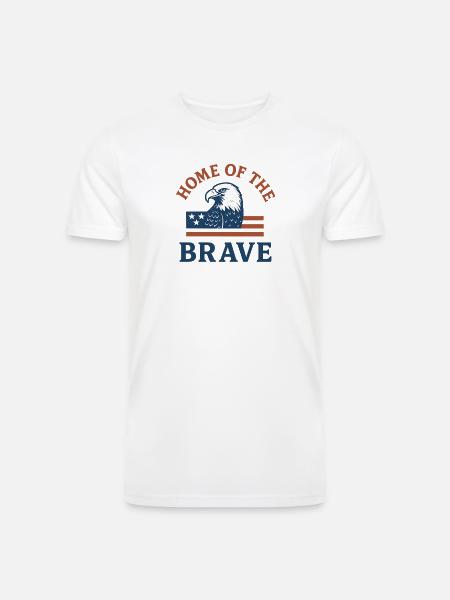 Patriotic Eagle with Bold Text - Men’s Tri-Blend Organic T-Shirt - white