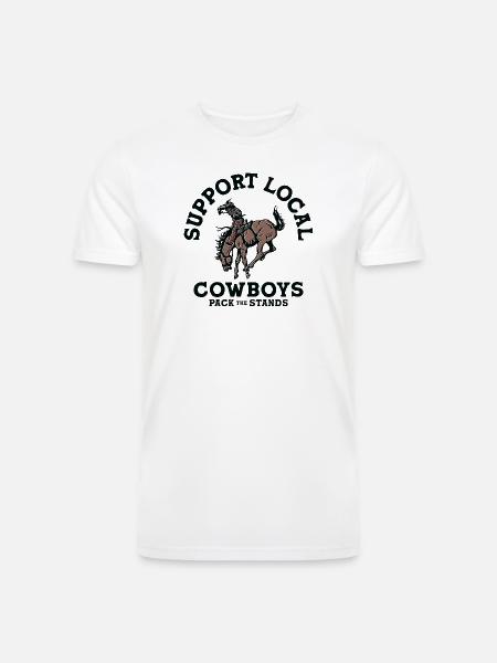Soutenez les cow-boys locaux - T-shirt écologique chiné pour hommes - blanc