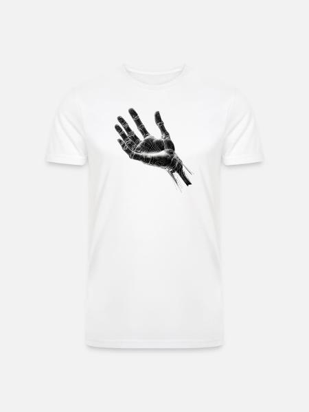 Futuristic Wireframe Hand Design - Men’s Tri-Blend Organic T-Shirt - white