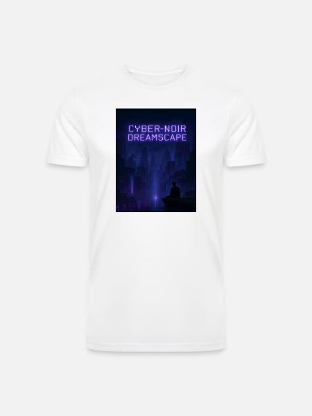 Cyber-Noir Dreamscape Design - Men’s Tri-Blend Organic T-Shirt - white