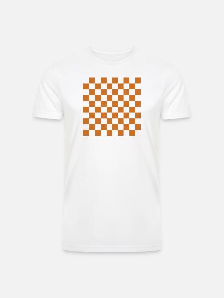 Rust Checker Mosaic - Men’s Tri-Blend Organic T-Shirt - white
