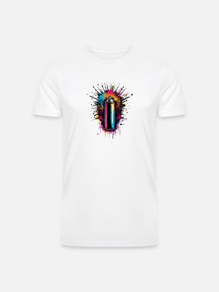Vivid Spray Graffiti Burst - Men’s Tri-Blend Organic T-Shirt - white