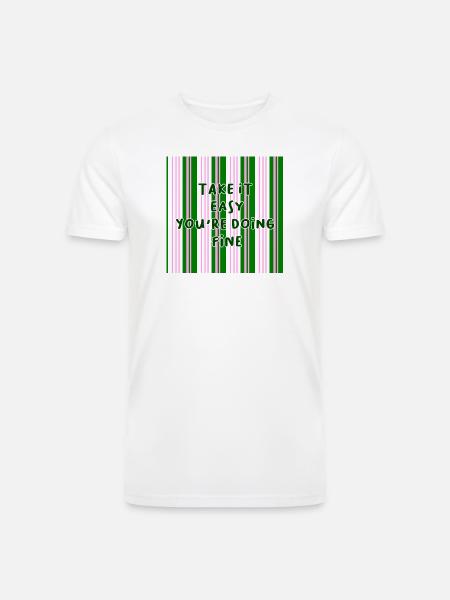 Take It Easy Encouragement Stripes - Men’s Tri-Blend Organic T-Shirt - white
