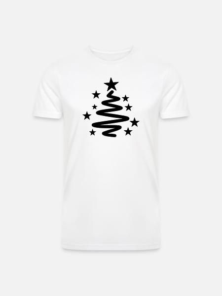 Spiral Star Christmas Tree - Men’s Tri-Blend Organic T-Shirt - white