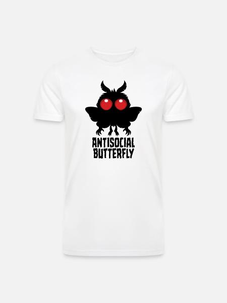 Antisocial Butterfly Mothman Cryptid - Men’s Tri-Blend Organic T-Shirt - white
