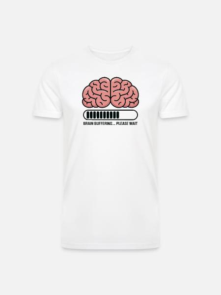 Brain Buffering Loading Graphic - Men’s Tri-Blend Organic T-Shirt - white