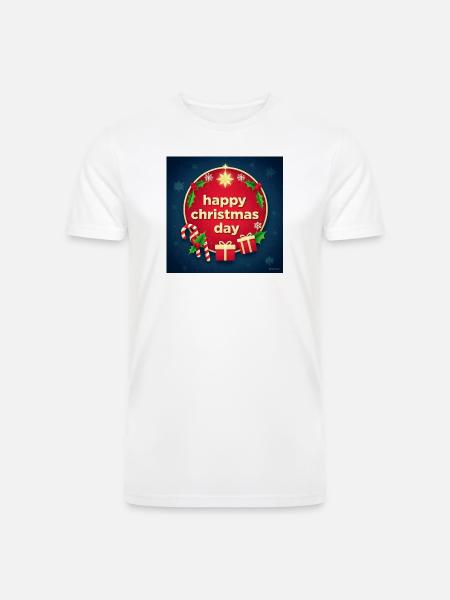 Happy Christmas Day Circle - Men’s Tri-Blend Organic T-Shirt - white