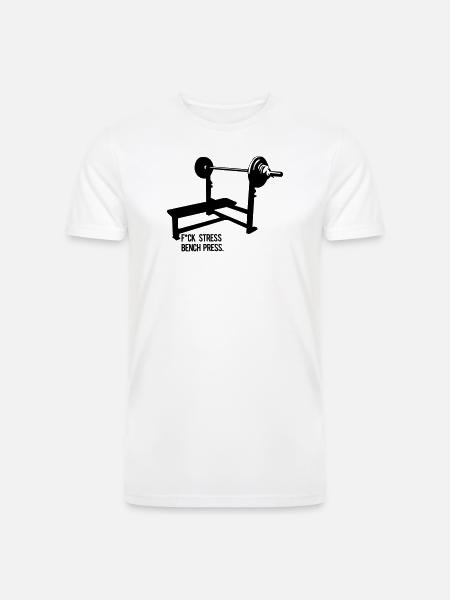 stress bench press - Men’s Tri-Blend Organic T-Shirt - white