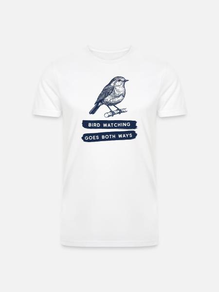 Bird Watching Goes Both Ways - Men’s Tri-Blend Organic T-Shirt - white