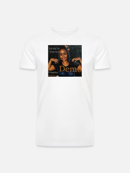 Living in America Portrait Tee - Men’s Tri-Blend Organic T-Shirt - white