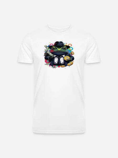 Bitcoin Frog Streetwear Art - Men’s Tri-Blend Organic T-Shirt - white