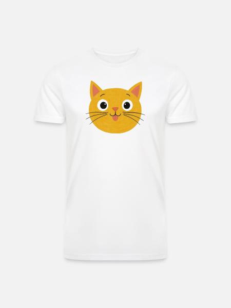 Sunny Whiskers Cat Face - Men’s Tri-Blend Organic T-Shirt - white