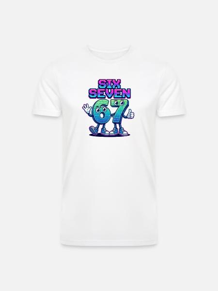 Six Seven 6 7 - Men’s Tri-Blend Organic T-Shirt - white