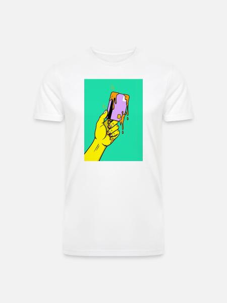 Melting Tech Pop Art Hand - Men’s Tri-Blend Organic T-Shirt - white