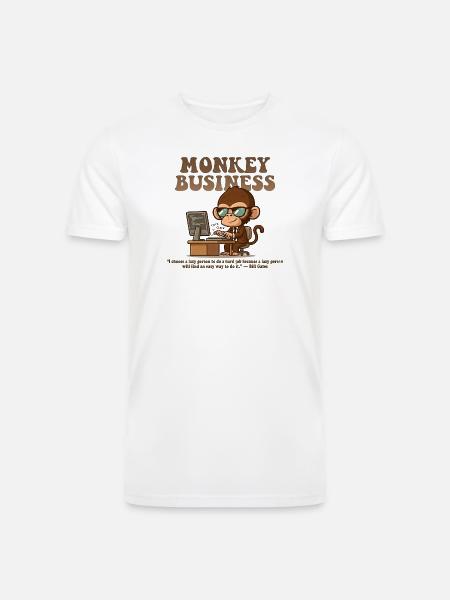 Monkey Business Aesthetic with Quote - Men’s Tri-Blend Organic T-Shirt - white