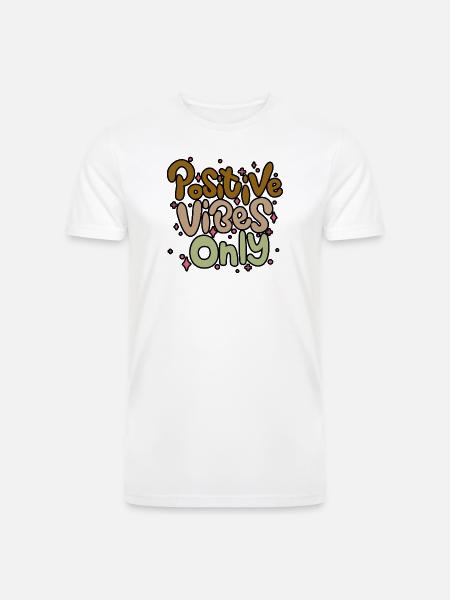 Positive Vibes Only - Men’s Tri-Blend Organic T-Shirt - white