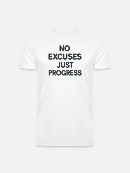 No Excuses Just Progress - Men’s Tri-Blend Organic T-Shirt - white