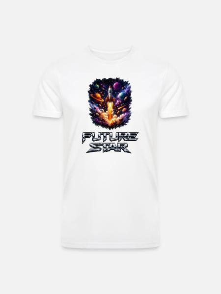 Future Star Rocket Burst - Men’s Tri-Blend Organic T-Shirt - white
