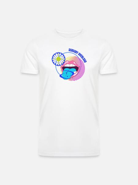 Sensory Overload Glitch Aesthetic - Men’s Tri-Blend Organic T-Shirt - white