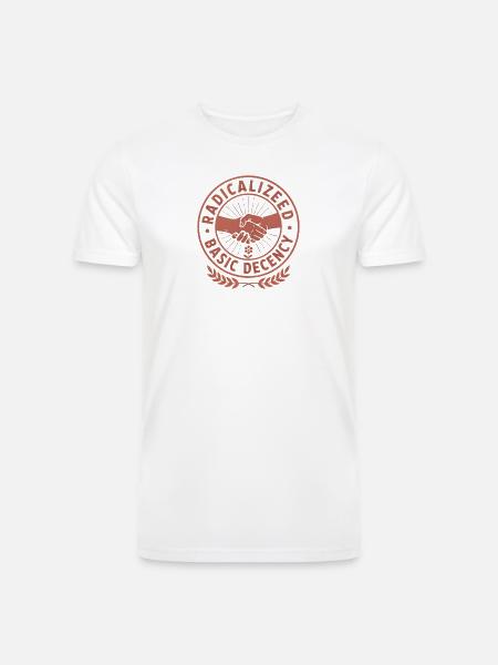 Radicalized Basic Decency Emblem - Men’s Tri-Blend Organic T-Shirt - white