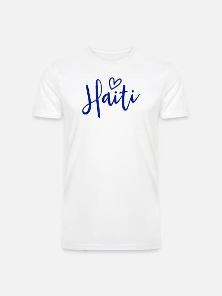 Haiti Heart Women's Love Haiti - Men’s Tri-Blend Organic T-Shirt - white