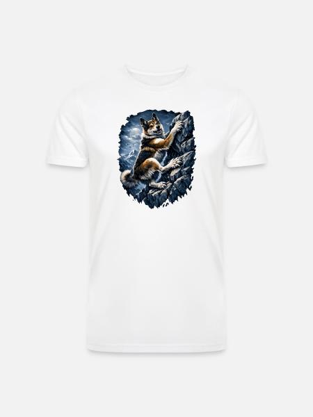 Alpine Husky Climber - Men’s Tri-Blend Organic T-Shirt - white