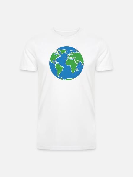Eco World Map Circle - Men’s Tri-Blend Organic T-Shirt - white