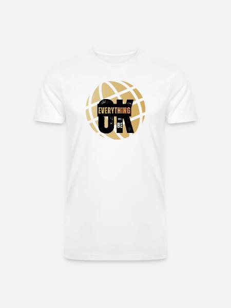 Everything Will Be OK Globe - Men’s Tri-Blend Organic T-Shirt - white