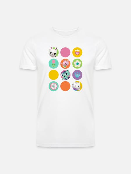 Gabbys Dollhouse Gabbys Friends & Colorful Symbols - Men’s Tri-Blend Organic T-Shirt - white