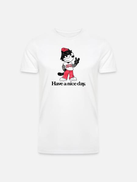 Felix The Cat In Skater Style & Have A Nice Day - Men’s Tri-Blend Organic T-Shirt - white