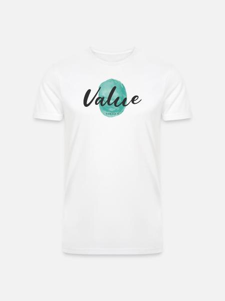 Value Yourself - Men’s Tri-Blend Organic T-Shirt - white