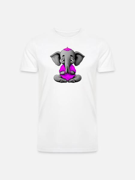 Yogi Elephant - Men’s Tri-Blend Organic T-Shirt - white