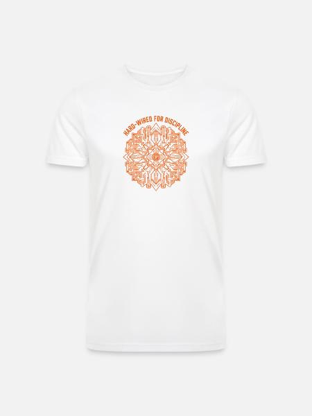 Engineer Discipline Tech Emblem - Men’s Tri-Blend Organic T-Shirt - white