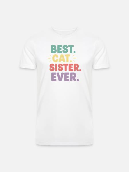 Best Cat Sister Ever - Men’s Tri-Blend Organic T-Shirt - white