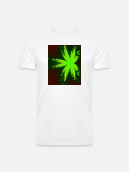 Neon Fractal Burst - Men’s Tri-Blend Organic T-Shirt - white