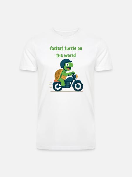 Turtle driver motorcycle - Men’s Tri-Blend Organic T-Shirt - white