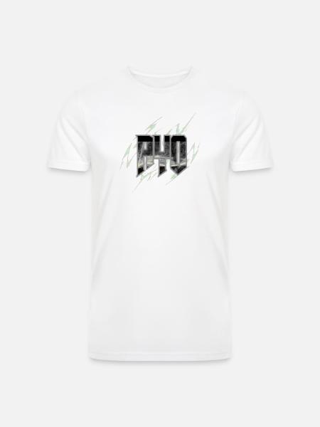 Electric WU Glyph with Lightning - Men’s Tri-Blend Organic T-Shirt - white