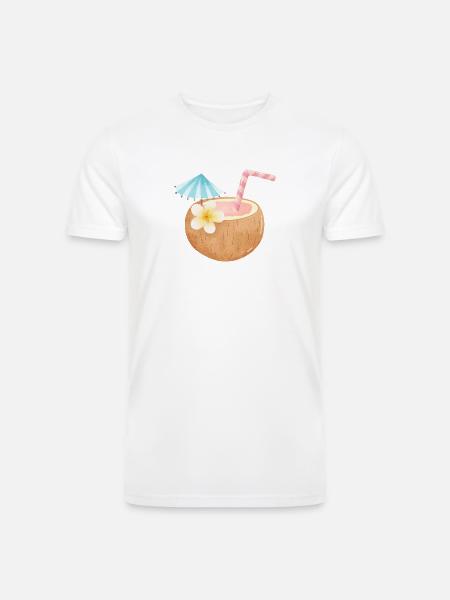 Tropical Coconut Sip - Men’s Tri-Blend Organic T-Shirt - white