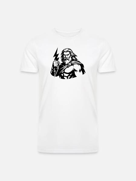Thunderbound Hero Line Art - Men’s Tri-Blend Organic T-Shirt - white