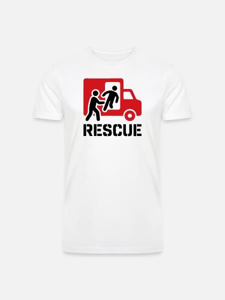 Rescue EMS Paramedic Action - Men’s Tri-Blend Organic T-Shirt - white