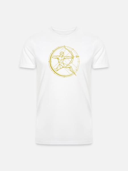Geometric Vitruvian Circle - Men’s Tri-Blend Organic T-Shirt - white
