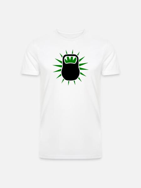 Green Sunburst Kettlebell Emblem - Men’s Tri-Blend Organic T-Shirt - white