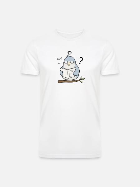 Huh? - Men’s Tri-Blend Organic T-Shirt - white