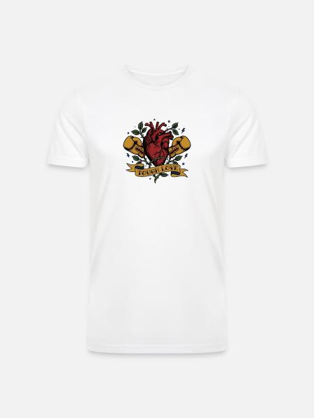 Tough Love Heart Boxing - Men’s Tri-Blend Organic T-Shirt - white