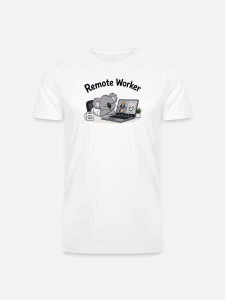 Remote Worker - Men’s Tri-Blend Organic T-Shirt - white