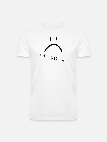 sad face - Men’s Tri-Blend Organic T-Shirt - white