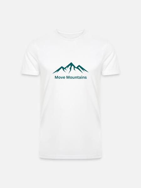 Move Mountains Mountain Crest Logo - Men’s Tri-Blend Organic T-Shirt - white